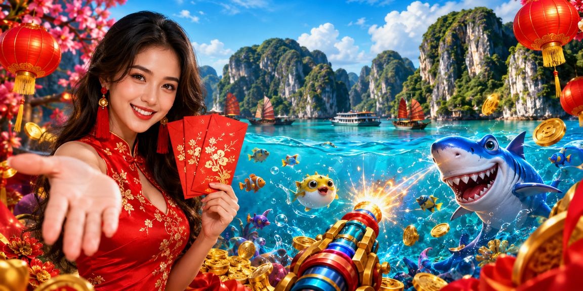 Trò chơi bắn cá với đèn lồng lung linh lấy cảm hứng từ vịnh Hạ Long trên nền tảng hz88i
